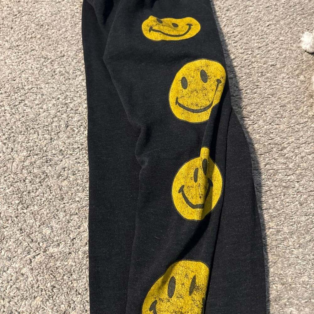 Aviator Nation Smiley Face Sweatpants Size M Black